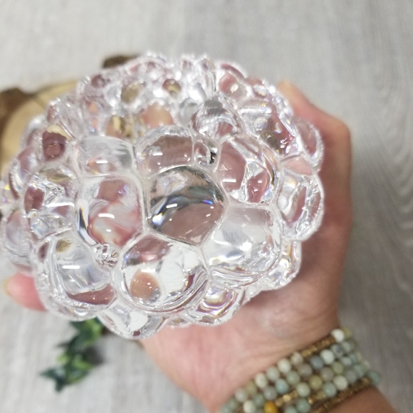 Orrefors raspberry crystal candle holder - Picture 9 of 12